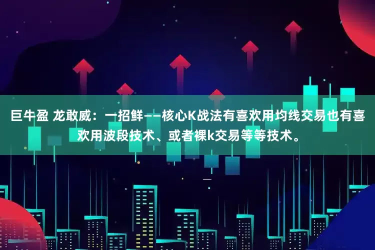 巨牛盈 龙敢威：一招鲜——核心K战法有喜欢用均线交易也有喜欢用波段技术、或者裸k交易等等技术。